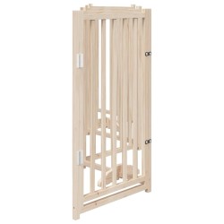 Barrière pour chiens avec porte 6 panneaux bois de sapin massif 