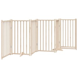 Barrière pour chiens avec porte 6 panneaux bois de sapin massif 