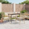 Ensemble à manger de jardin avec coussins 5pcs Beige poly rotin 