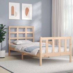 Cadre de lit sans matelas bois de pin massif 