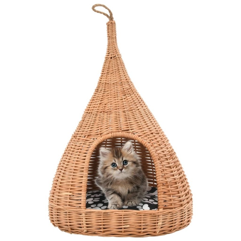 Panier pour chats avec coussin 40x60 cm Saule naturel 