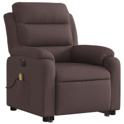 Fauteuil inclinable de massage électrique Marron foncé Tissu 