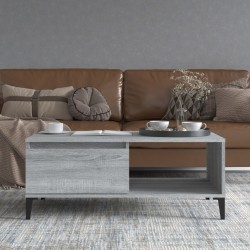 Table basse Sonoma gris 90x50x36,5 cm Bois d'ingénierie 