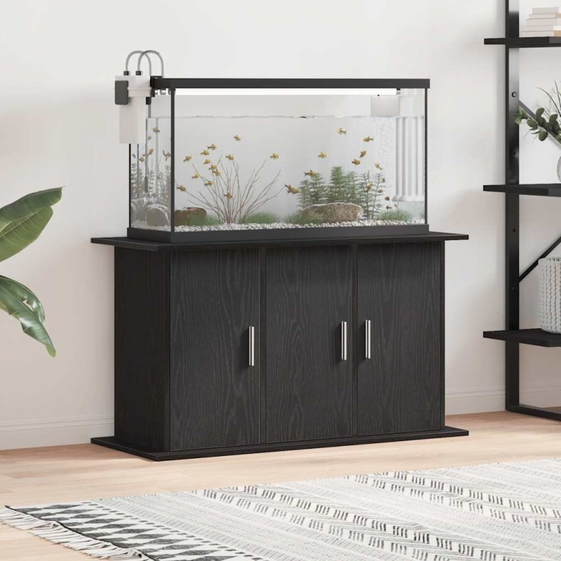 Support d'aquarium chêne noir 101x41x58 cm bois d'ingénierie 