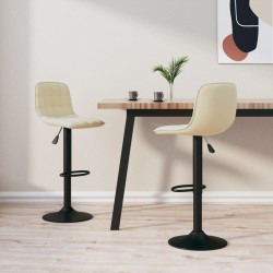 Tabourets de bar lot de 2 crème velours 