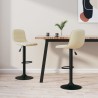 Tabourets de bar lot de 2 crème velours 