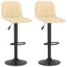 Tabourets de bar lot de 2 crème velours 
