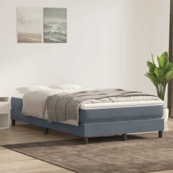 Sommier à lattes de lit et matelas gris foncé 120x210cm velours 