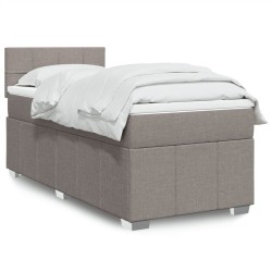 Sommier à lattes de lit avec matelas Taupe 90x190 cm Tissu 