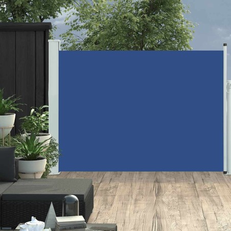 Auvent latéral rétractable de patio 100x500 cm Bleu 
