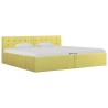 Cadre de lit à stockage hydraulique jaune lime tissu 180x200 cm  