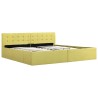 Cadre de lit à stockage hydraulique jaune lime tissu 180x200 cm  