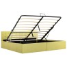 Cadre de lit à stockage hydraulique jaune lime tissu 180x200 cm  