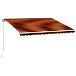 Auvent manuel rétractable 400x300 cm Orange et marron 