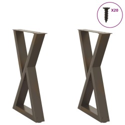 Pieds de table à manger 2 pièces Acier naturel 50 x (72-73,3) cm Acier 