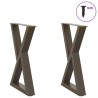 Pieds de table à manger 2 pièces Acier naturel 50 x (72-73,3) cm Acier 