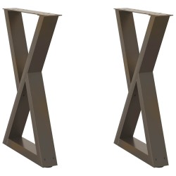 Pieds de table à manger 2 pièces Acier naturel 50 x (72-73,3) cm Acier 
