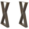 Pieds de table à manger 2 pièces Acier naturel 50 x (72-73,3) cm Acier 