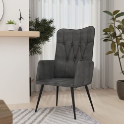 Chaise à oreilles Noir Toile 