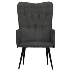 Chaise à oreilles Noir Toile 