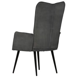 Chaise à oreilles Noir Toile 