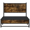 Cadre de lit en métal sans matelas chêne fumé 107x203 cm 