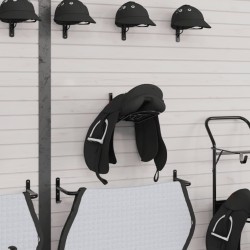 Porte-selle pliable mural noir fer 