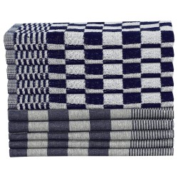 Ensemble de serviettes 50 pcs bleu et blanc coton 