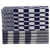 Ensemble de serviettes 50 pcs bleu et blanc coton 