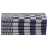 Ensemble de serviettes 50 pcs bleu et blanc coton 