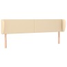 Tête de lit avec oreilles Crème 163x23x78/88 cm Tissu 