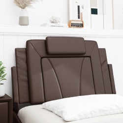 Coussin de tête de lit marron 80 cm similicuir 