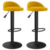 Tabourets de bar lot de 2 Jaune Velours 