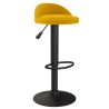 Tabourets de bar lot de 2 Jaune Velours 