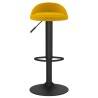 Tabourets de bar lot de 2 Jaune Velours 