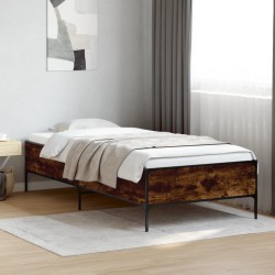 Cadre de lit sans matelas chêne fumé 100x200 cm 