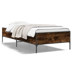 Cadre de lit sans matelas chêne fumé 100x200 cm 