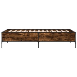 Cadre de lit sans matelas chêne fumé 100x200 cm 