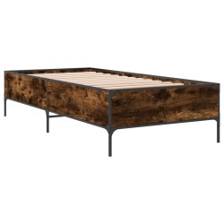 Cadre de lit sans matelas chêne fumé 100x200 cm 
