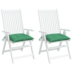 Coussins de chaise lot de 2 vert 40x40x7 cm tissu oxford 