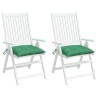 Coussins de chaise lot de 2 vert 40x40x7 cm tissu oxford 