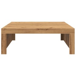 Table basse chêne artisanal 100x100x35 cm bois d'ingénierie 