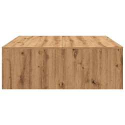 Table basse chêne artisanal 100x100x35 cm bois d'ingénierie 
