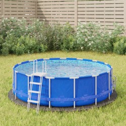 Bâche de piscine gris clair Ø244 cm géotextile polyester 
