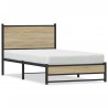 Cadre de lit en métal sans matelas chêne sonoma 107x203 cm 