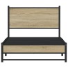 Cadre de lit en métal sans matelas chêne sonoma 107x203 cm 
