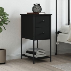 Table de chevet noir 32x42x70 cm bois d’ingénierie 