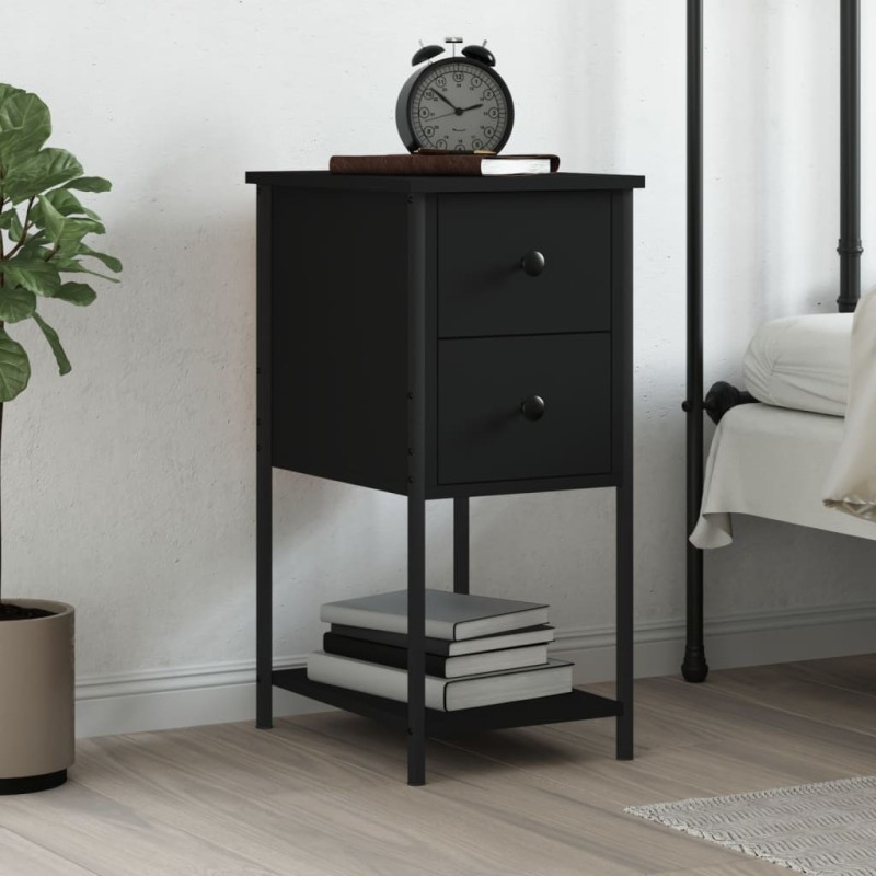 Table de chevet noir 32x42x70 cm bois d’ingénierie Table de chevet noir 32x42x70 cm bois d’ingénierie