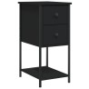 Table de chevet noir 32x42x70 cm bois d’ingénierie 