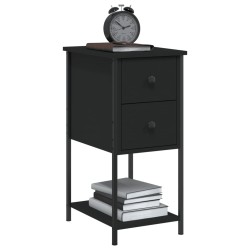 Table de chevet noir 32x42x70 cm bois d’ingénierie 